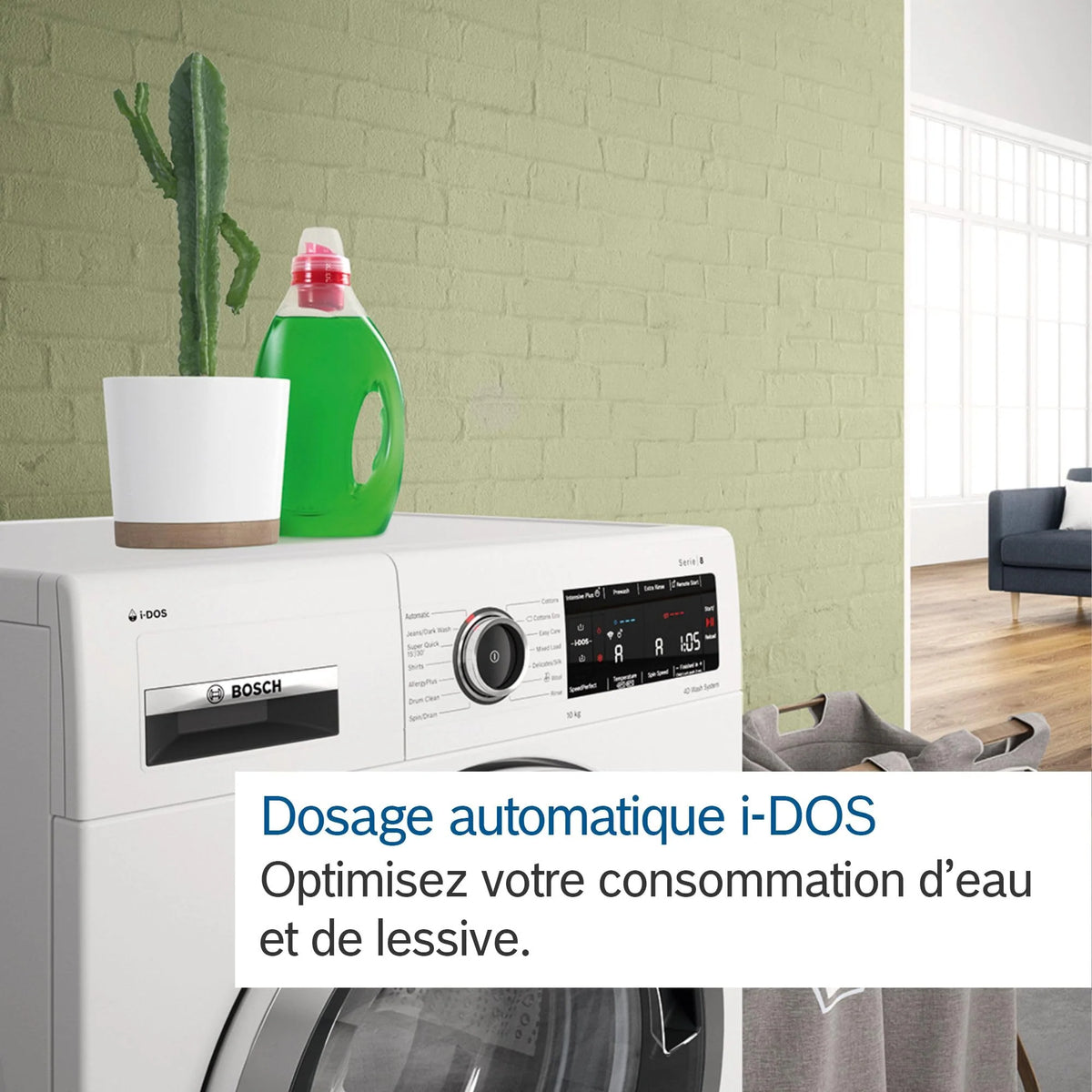 2026 Bosch WGB244A2FR, Série 8, Lave-linge Pose-libre, 9 kg, 1400 trs/min, Blanc