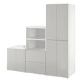 2026 Armoire modulaire blanche avec rangements ouverts et fermés