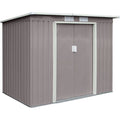 Hattoro – Abri de jardin métal 213x130x173 cm – Tôle d'acier galvanisée – Toit en appentis pour drainage efficace – Double porte coulissante — photo 1