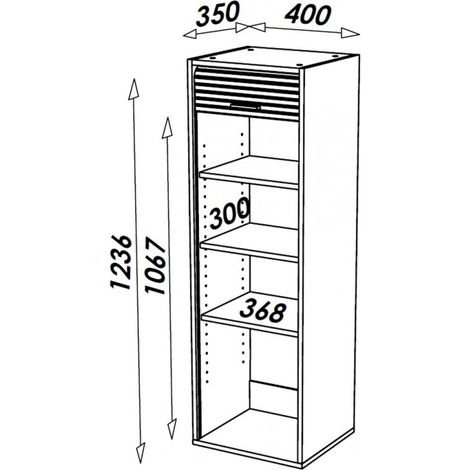 Beaux Meubles Pas Chers – Meuble de cuisine aluminium 1 rideau coulissant – 4 niches – L 40 x H 123.6 x P 35 cm – Éco-conçu, fabriqué en France — photo 5