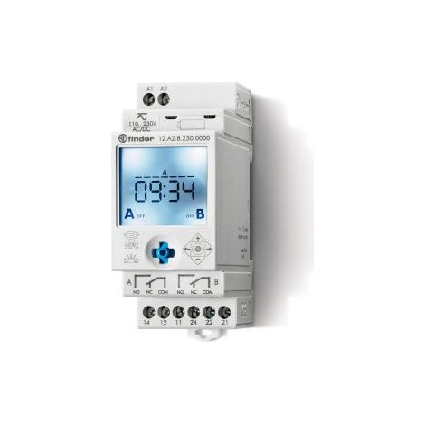 Finder – Horloge astronomique hebdomadaire – Programmateur numérique 110-230V AC/DC – 16A – Montage rail DIN – Fonction Astro avec NFC — photo 5