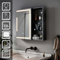 SIRHONA Armoire murale de salle de bain avec prise rasoir 3 modes d'éclairage 650x600mm Armoire de salle de bain design à rangement ouvert — photo 1