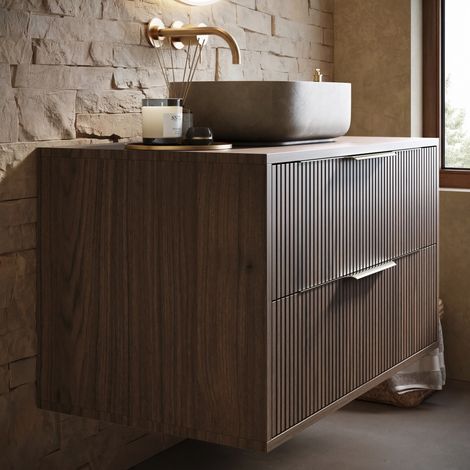Badplaats Meuble sous-vasque Rimini 80 cm - Noyer brun -  Meuble — photo 3
