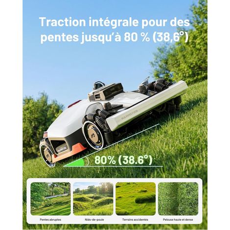 Robot Tondeuse Mammotion LUBA 3 AWD 5000 sans fil périphérique,LiDAR 360°+NetRTK+vision IA dual caméra, jusqu'à 5000m²,Pente 80%,Module 4G — photo 5