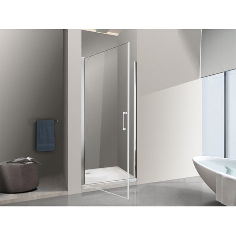 Nala – Porte de douche à battant 8 mm – Installation en niche H.200 – Réversible 64-68 cm – Verre trempé Easy-clean – Charnières pivotantes — photo 2