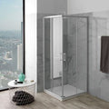 Kiamami Valentina – Cabine de douche carrée 70x70 cm – Verre trempé transparent 4 mm – 2 portes coulissantes sur roulettes – Système de fermeture magnétique — photo 1