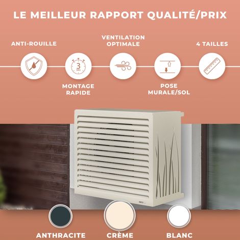 Cache climatiseur DECOAirco Blanc crème - Taille M (H85, L105, P55-70cm) — photo 2