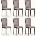Jymtom – Lot de 6 chaises en tissu daim gris clair – Dossier capitonné ergonomique – Pieds en métal – Charge max 120 kg — photo 1