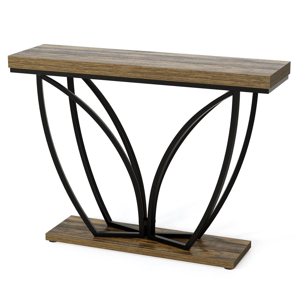 Tribesigns Console industrielle étroite de 105 cm, Couleur marron rustique