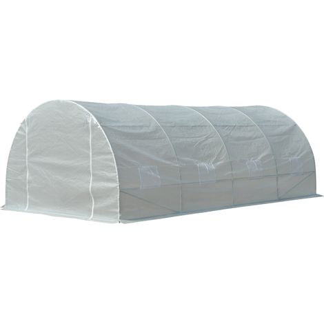 Outsunny – Serre tunnel 18 m² – Châssis tubulaire renforcé 24 mm en acier – 6 x 3 x 2 m – 8 fenêtres anti-UV – Montage rapide — photo 4
