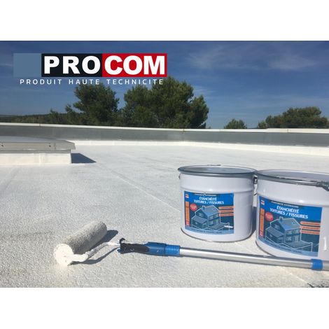 Procom – Peinture pour toiture – Résine d'étanchéité – Réparation fissures et tuiles – Résistant aux intempéries – 10 litres — photo 4