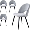 Wokaka Lot de 4 chaises de salle à manger - Chaise contemporaine - pieds en métal, velours(gris) — photo 1