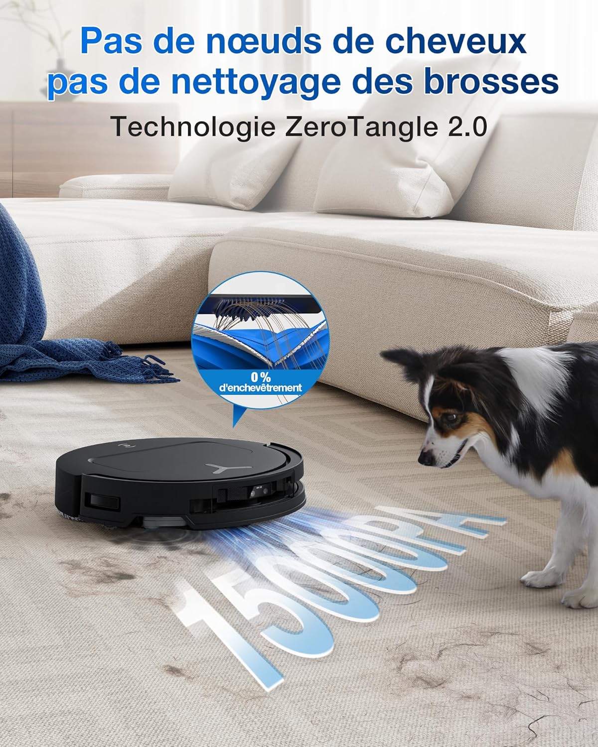 2026 ECOVACS T50 Omni Aspirateur Robot avec Station, Puissance 15000Pa amélioré par T30 Pro Omni, Brosse latérale et serpilli