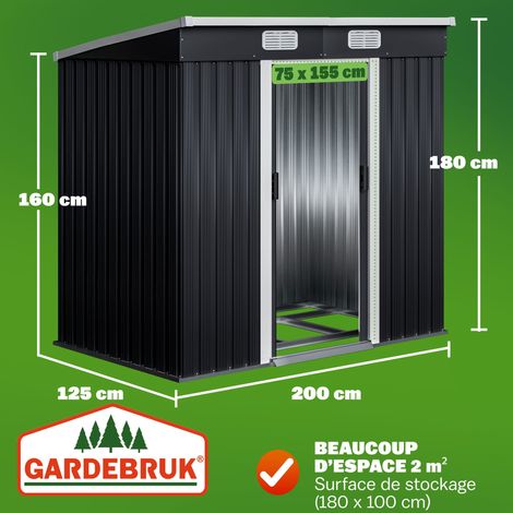 Abri de jardin métal 3,4m³ Cabane de jardin Rangement vélos outils Anthracite — photo 3