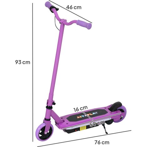 Trottinette électrique pour enfants 6-14 ans. vitesse maximale 10 km/h. lumières LED colorées. frein électrique. violet