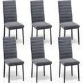 Bealife 6 Chaises Salle à Manger Lot de 6 Chaises de Cuisine Siege Rembourre en Tissu Velours Patte Metal Pied en Caoutchouc Gris Foncé — photo 1