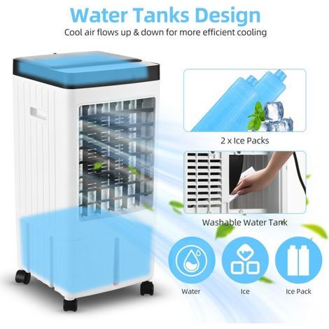 Climatiseur Refroidisseur Mobile, avec 3 Vitesses de Vent Réglables, Humidificateur, Refroidisseur d\'Air Silencieux, Climatisation pour Utilisation Intérieure, Bureau, Chambre, Dortoir — photo 4