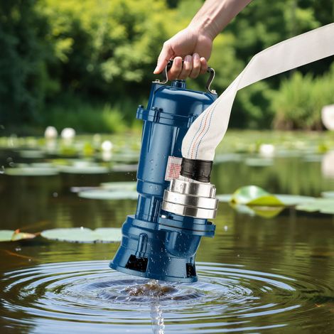 Wiltec Pompe électrique pour eaux sales – Submersible – 550 W / 16200 l/h – Refoulement max. 8 m – avec Tuyau 20 m – Pompe-cave pour Arrosage Irrigation Jardinage Évacuation Drainage — photo 2