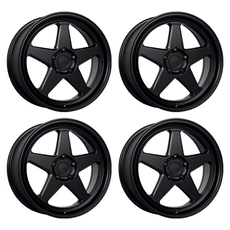4 x Katana KR03 Matte Black Wheels 5x114.3 18x8 +40et Racing Performance Rims