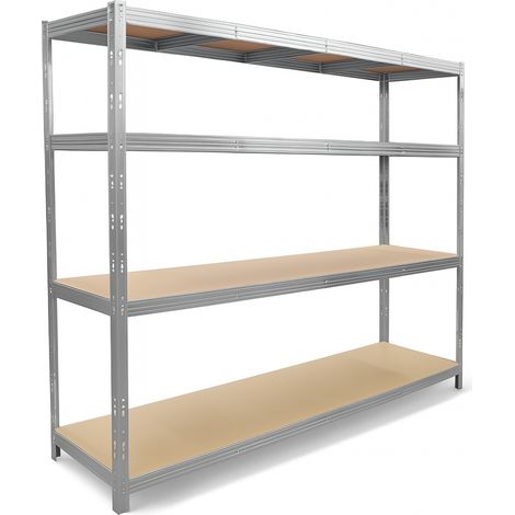 Euro Vanadium – Etagère monobloc métallique 2M x 2,37M – Charge 1400 kg – Plateaux en MDF 6,5 mm – Patins antidérapants pour stabilité — photo 1