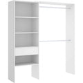 Befara – Dressing ouvert avec tiroir 160-110 cm – 3 étagères fixes 57 x 40 cm – Matériau mélamine haute résistance – Blanc — photo 1