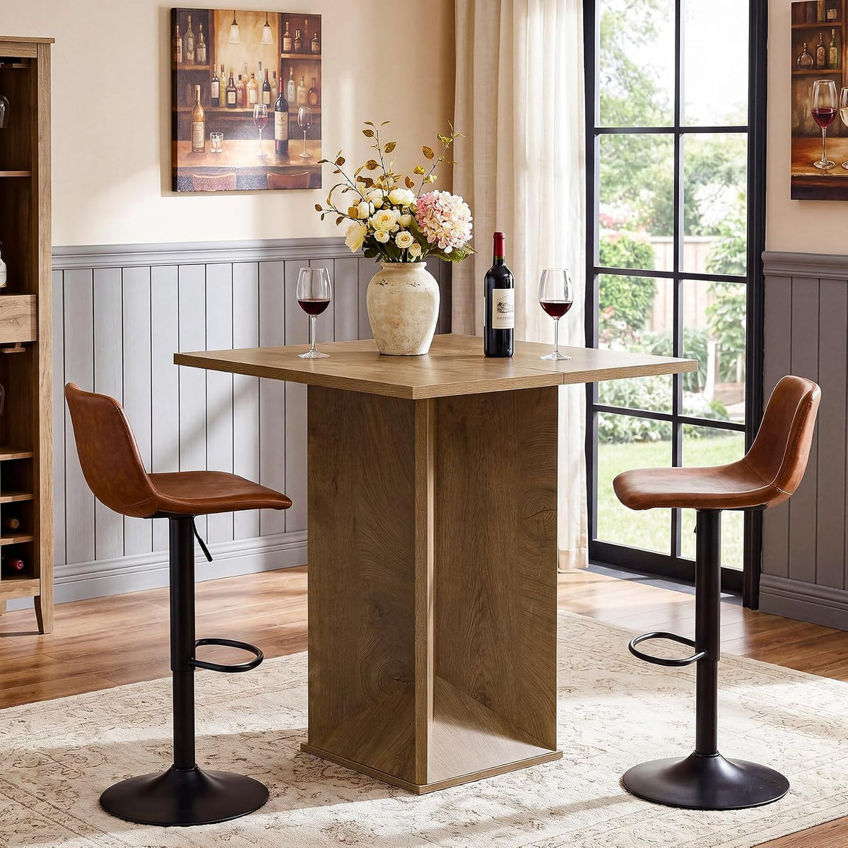 Table de bar carrée de 80 cm hauteur de bar d'angle idéale pour pub et bistro