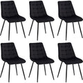 Wokaka Lot de 6 chaises en Velours - chaises de salle à manger style rétro,ergonomiques - 47 Lx43 Px50 H cm(noir) — photo 1