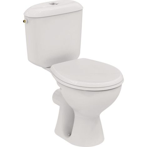 Porcher – Pack WC Noe sans bride – Cuvette en porcelaine vitrifiée – Sortie horizontale – Réservoir à alimentation latérale – Mécanisme de chasse 3/6L — photo 1