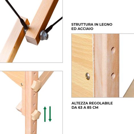 Frankystar – Table de massage professionnelle 3 zones – Cuir écologique – Cadre pliable en bois – Dossier réglable – Accoudoirs latéraux rembourrés — photo 5