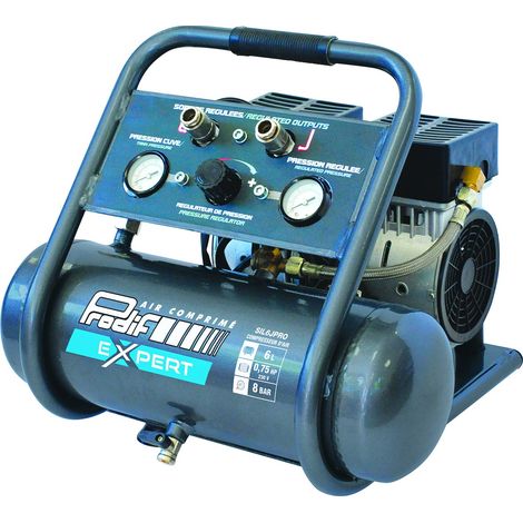 Prodif – Compresseur silencieux 6L SIL06J – 0,75CV – Coaxial sans huile – Débit d’air élevé pour gonflage et soufflage — photo 2