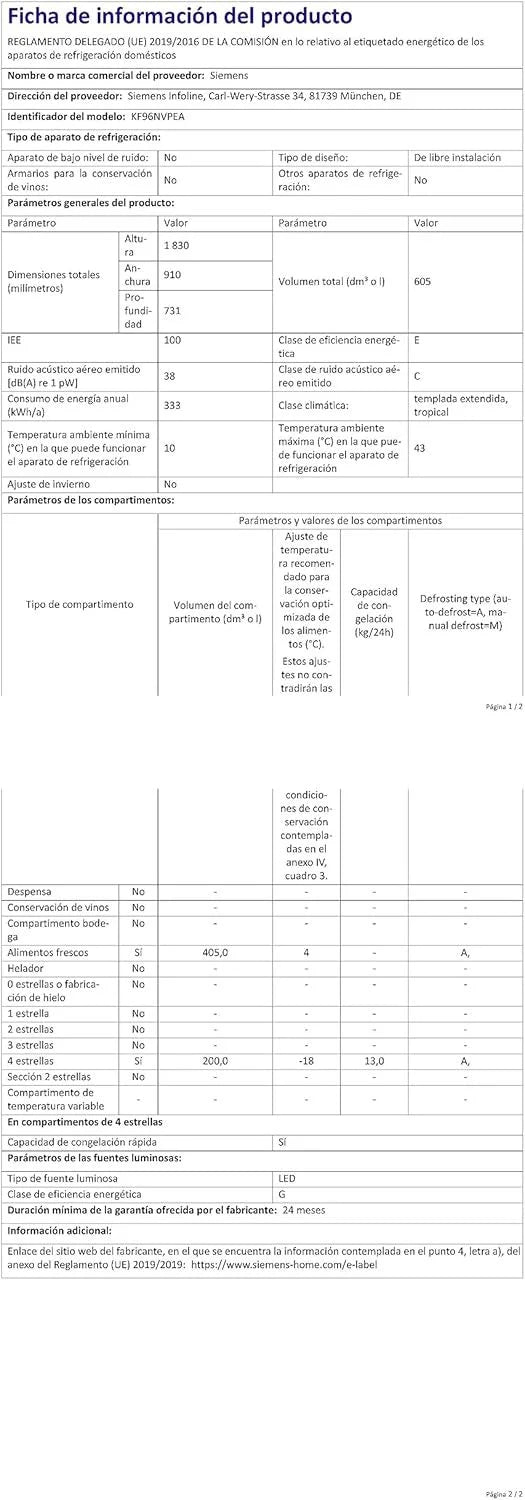 2026 SIEMENS KF96NVPEA iQ300 Multi-Door-Kühlschrank, 183 x 91 cm, 405 L Kühlen & 200 L Gefrieren, hyperFresh längere Frische