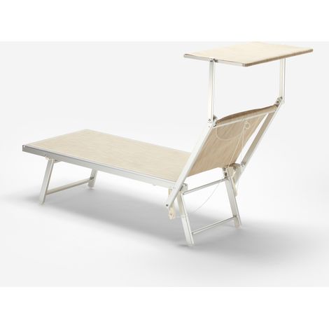 Beach And Garden Design – Lot de 2 transats de plage professionnels en aluminium – Dossier inclinable 3 positions – Tissu textilène 850g – Pare-soleil réglable — photo 4