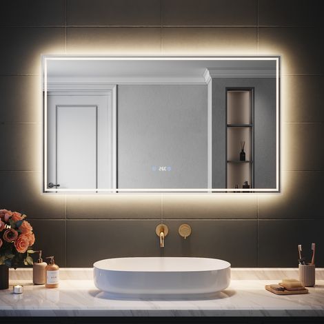 Miroir LED Salle de Bain Bluetooth 120x70cm - Miroir Lumineux avec Anti-buée, Affichage de l'Heure et Température，trois températures de couleur — photo 1