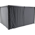 Hesperide – Jeu de 4 rideaux latéraux en polyester 330 x 215 cm – Opaque gris pour tonnelle Belize 3 x 3,8 m – Protection contre les intempéries — photo 1