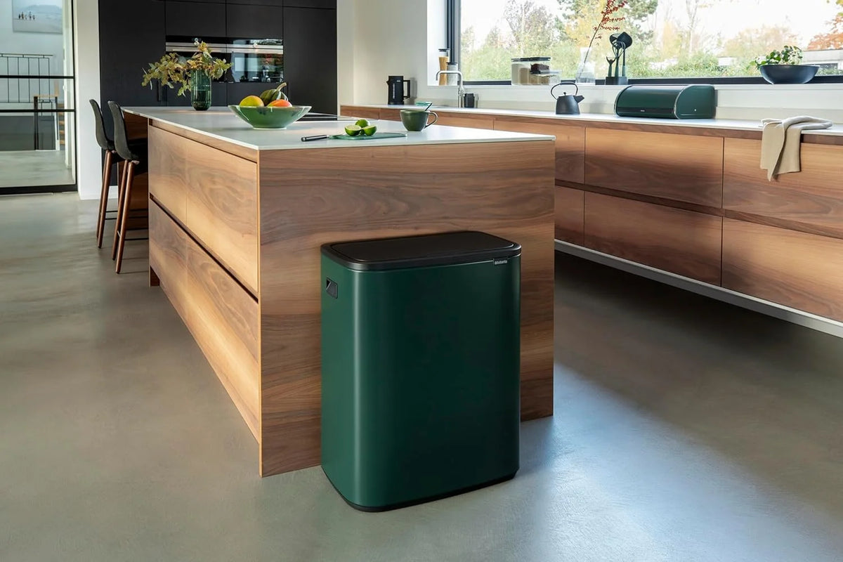 2026 Poubelle Brabantia, acier mat, anti-traces de doigts, 2 x 30 L