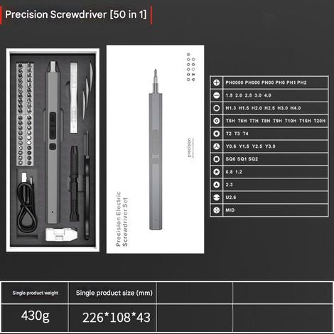 (50 en 1)Ensemble de tournevis électriques sans fil Micro Precision, rechargeables, cinq vitesses, outils portables pour la réparation à domicile