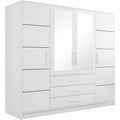 Armoire Dortivu, Blanc, 200x196x58cm, Portes d'armoire: Avec des charnières, Nombre d'étagères: 8 — photo 1