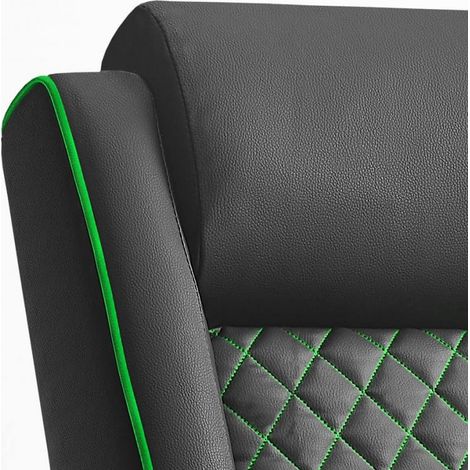 Le Roi Du Relax – Fauteuil gaming ergonomique inclinable avec repose-pieds – Similicuir respirant – Dossier réglable par poussée lombaire – Design moderne — photo 5