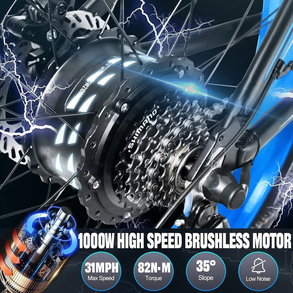 🎉( CLEARANCE SALE ) 🎉✨Wide tire electric bike with 2000W 48V/17.5Ah removable battery 35MPH✨