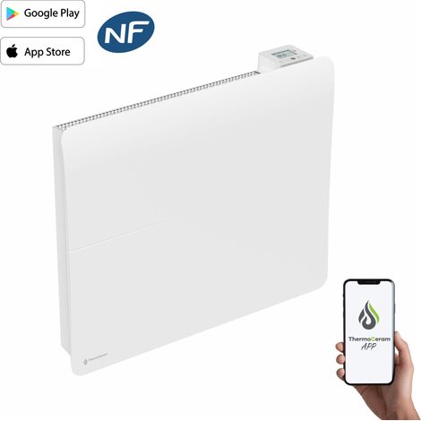 Radiateur électrique connecté 1500W double système de chauffe horizontal Blanc Cira — photo 2