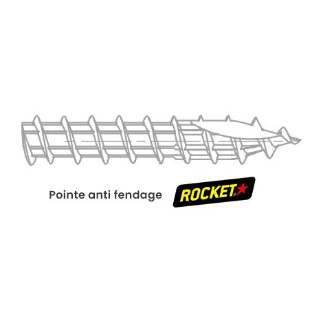 Rocket – Mallette de 2250 vis à bois tête fraisée Torx zinguées – Ø 3,5 x 16 = 400 pièces, Ø 4,5 x 45/30 = 130 pièces – Vissage rapide, anti-fendage — photo 4