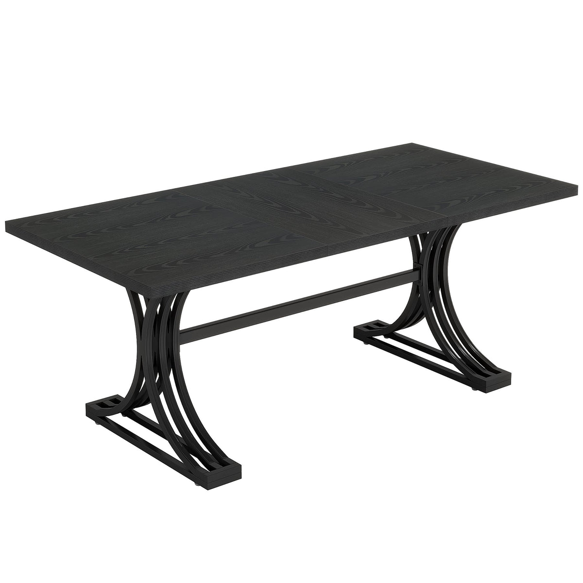 Tribesigns Table de salle à manger moderne de 160 cm avec plateau en marbre artificiel et pieds en métal