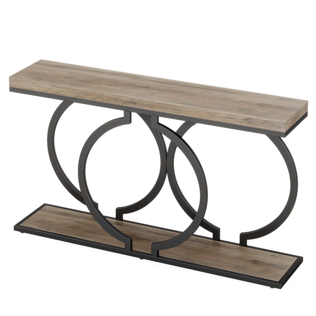 Tribesigns Table console dorée 140 cm, Table de couloir d'entrée moderne