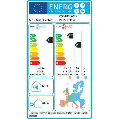 Climaconveniente – Climatiseur réversible mural split fixe 12000 BTU – Mono-split 3.5 kW MSZ-HR35VF MUZ-HR35VF – A++ – Kit d'installation 5 mètres — photo 5
