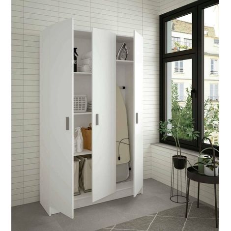 Dmora – Armoire multi-usage 4 étagères – Dimensions 37x109x180 cm – Panneau mélaminé résistant – Charnières métalliques – Pour rangement optimisé — photo 4