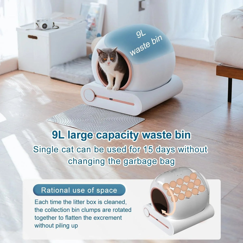 2026 Megonia Litière Autonettoyante Chat Automatique: 2.4GHz WiFi Con App Contrôle à Distance 65L Grande Capacité Anti-Pincem