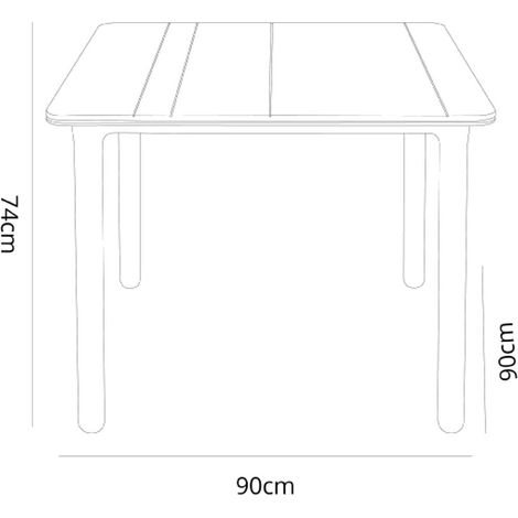 Garbar – Table carrée extérieure 90x90cm – Pied blanc – Polypropylène et fibre de verre – Résistante aux intempéries et UV – Pour 2 à 4 personnes — photo 2