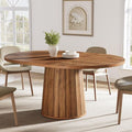 Tribesigns – Table à manger ovale 140 cm pour 6 personnes – Plateau en bois d'ingénierie – Base cylindrique en métal – Style rustique — photo 1