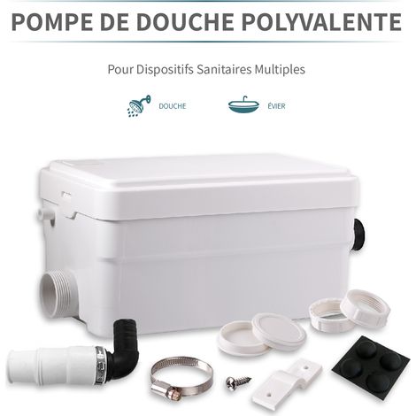 Pompe de relevage pour douche 250W – Débit 135 L/min – Évacuation jusqu'à 10 m verticalement – Filtre à charbon inclus – Silencieuse 30-40 dB – Trad4U — photo 2