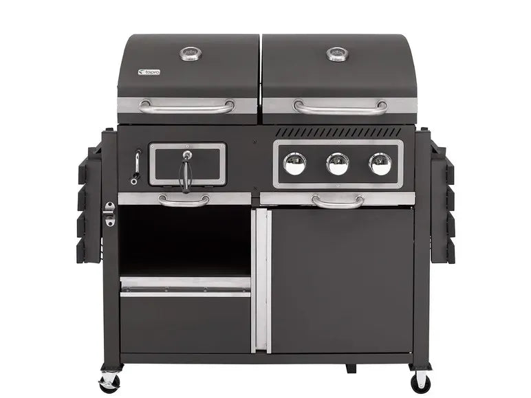 2026 tepro Kohle-Gas-Grill »Toronto Kombi«, 8,7 kW Leistung, 3 Edelstahlbrenner, 2 Ablagen